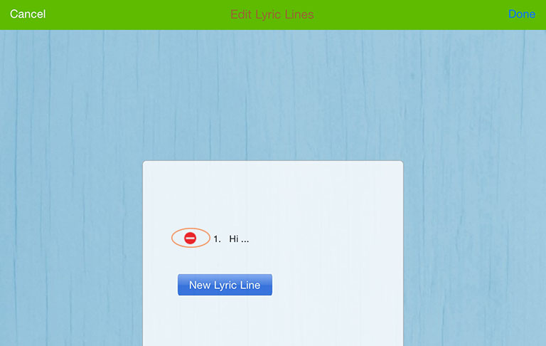 Delete lyric line